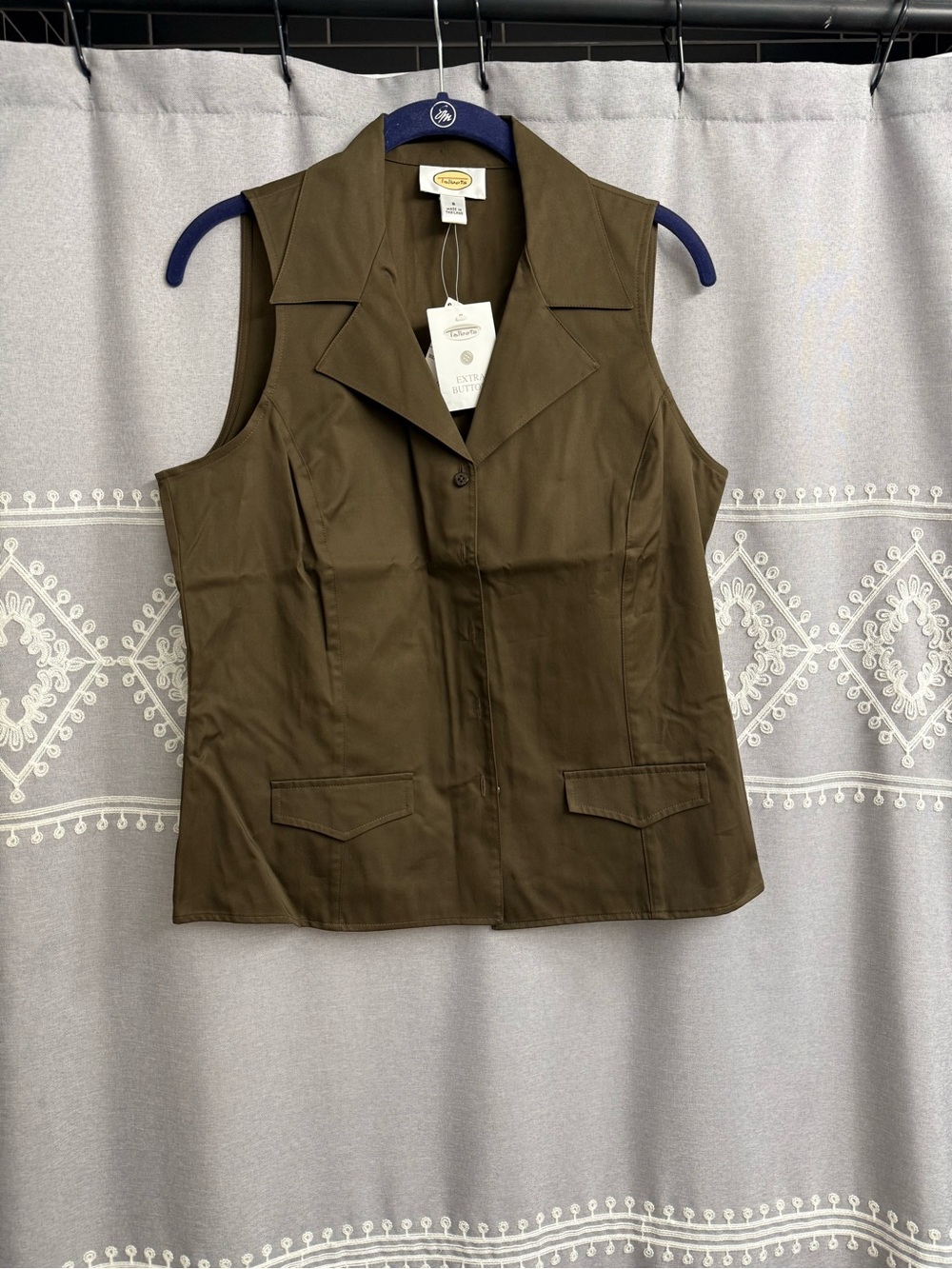 Talbots Brown Sleeveless Button Tank